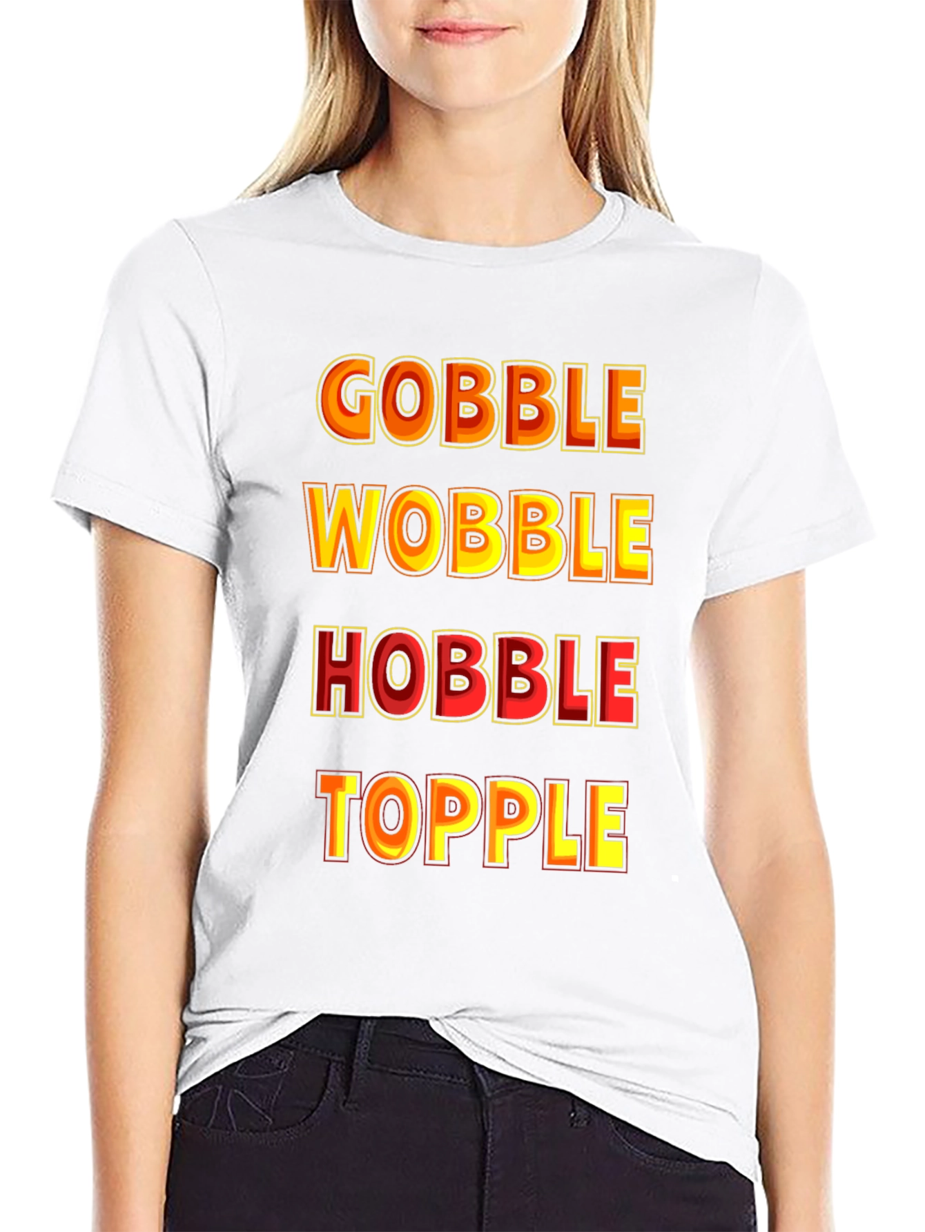 Gobble Wobble Hobble Topple Thanksgiving T-Shirt - 9