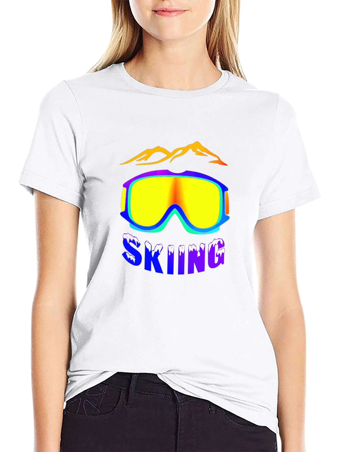 Black Skiing Graphic Tee - Black view 9