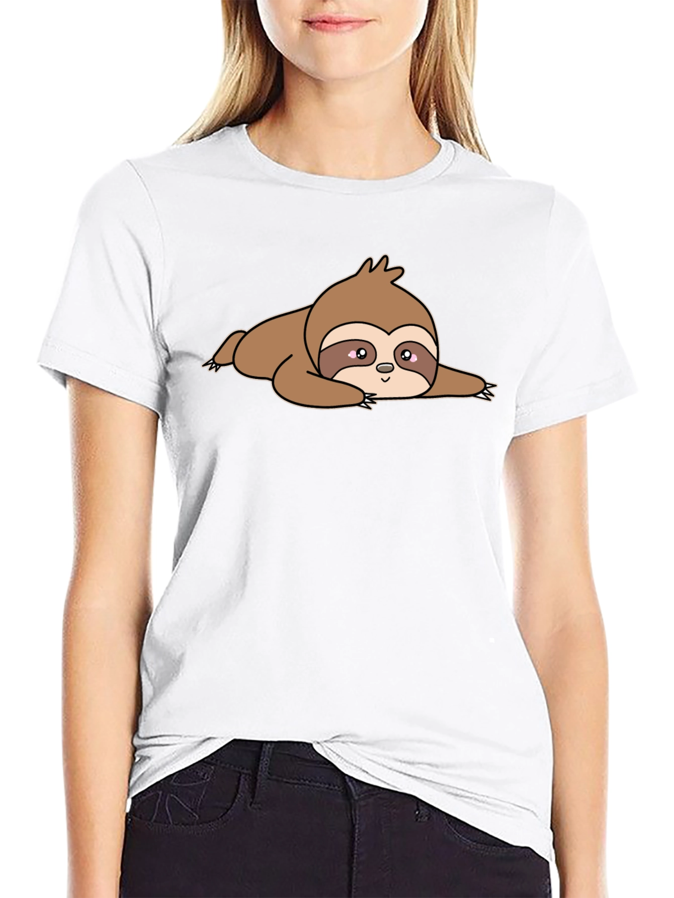Black Lazy Sloth Graphic Tee - Comfort & Style view 9