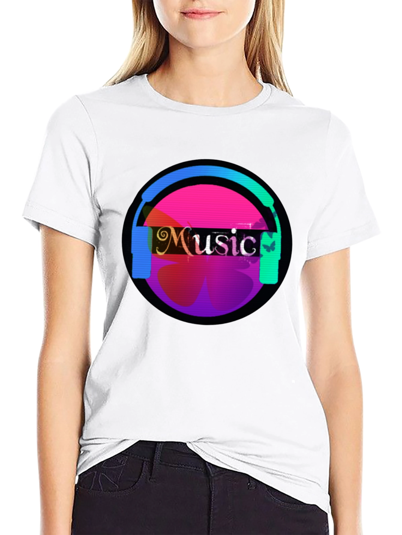 Black Music Headphone Graphic Tee - Casual Comfort view 9