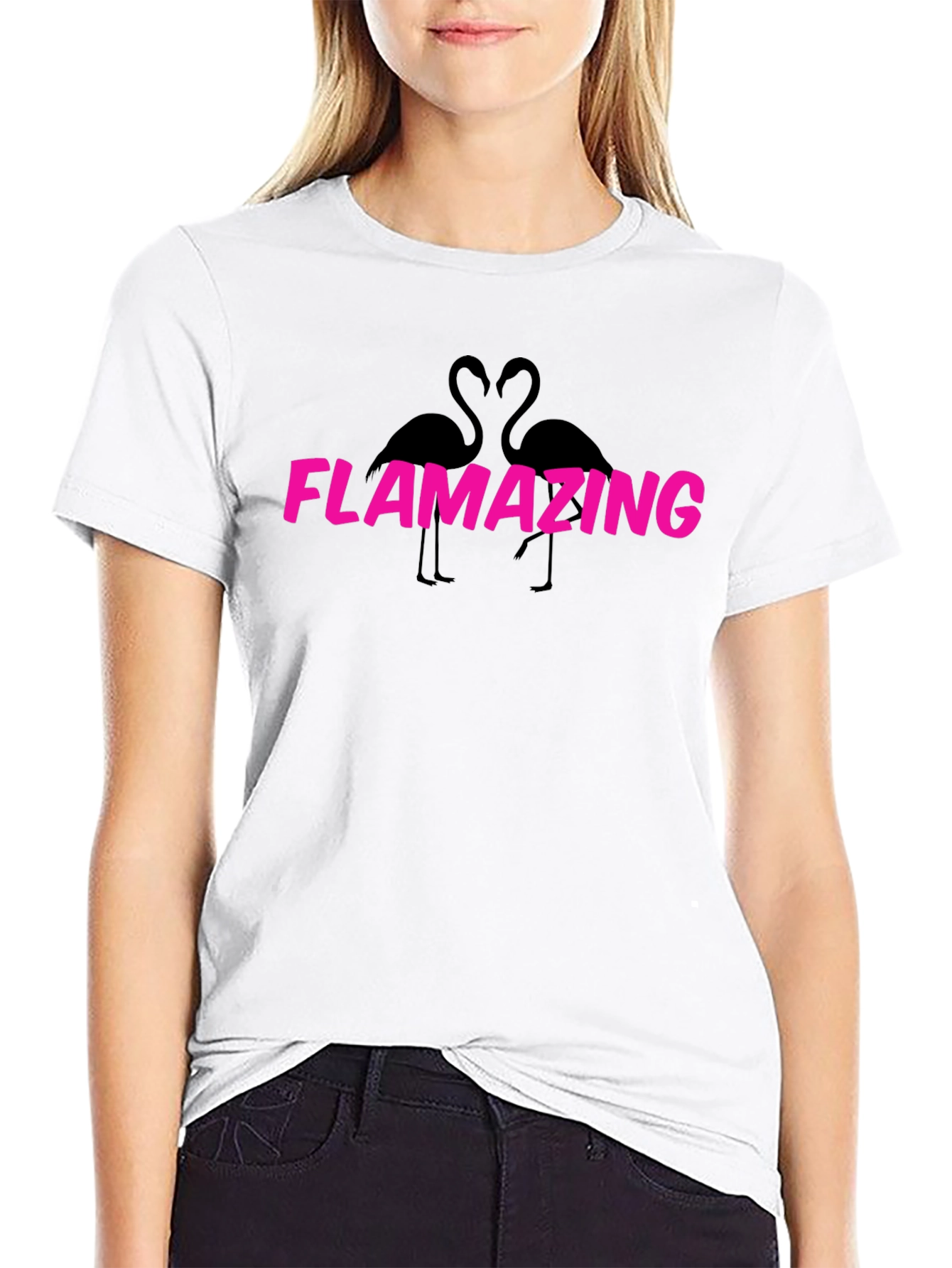 Black Flamazing Flamingo Graphic Tee - Trendy & Fun! view 9
