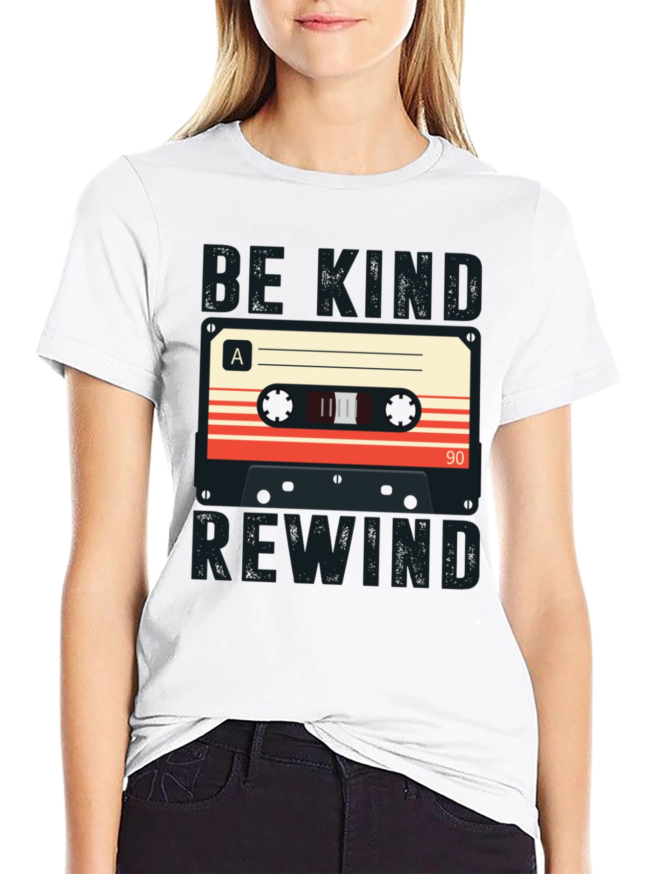Black Be Kind Rewind Cassette Tape Graphic T-Shirt view 9
