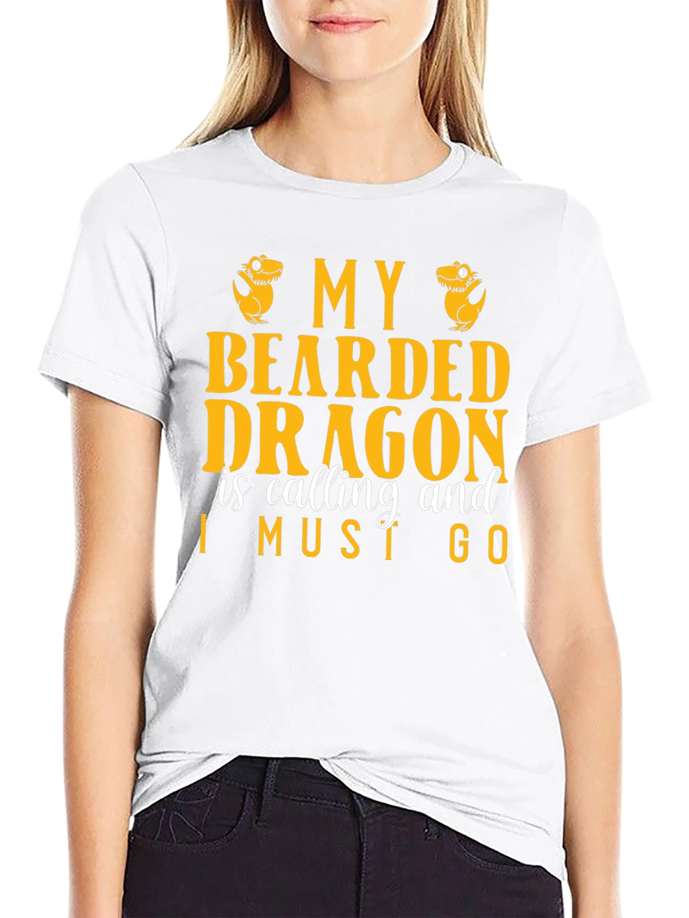 Black Bearded Dragon Calling Graphic Tee, Pet Lover T-Shirt view 9