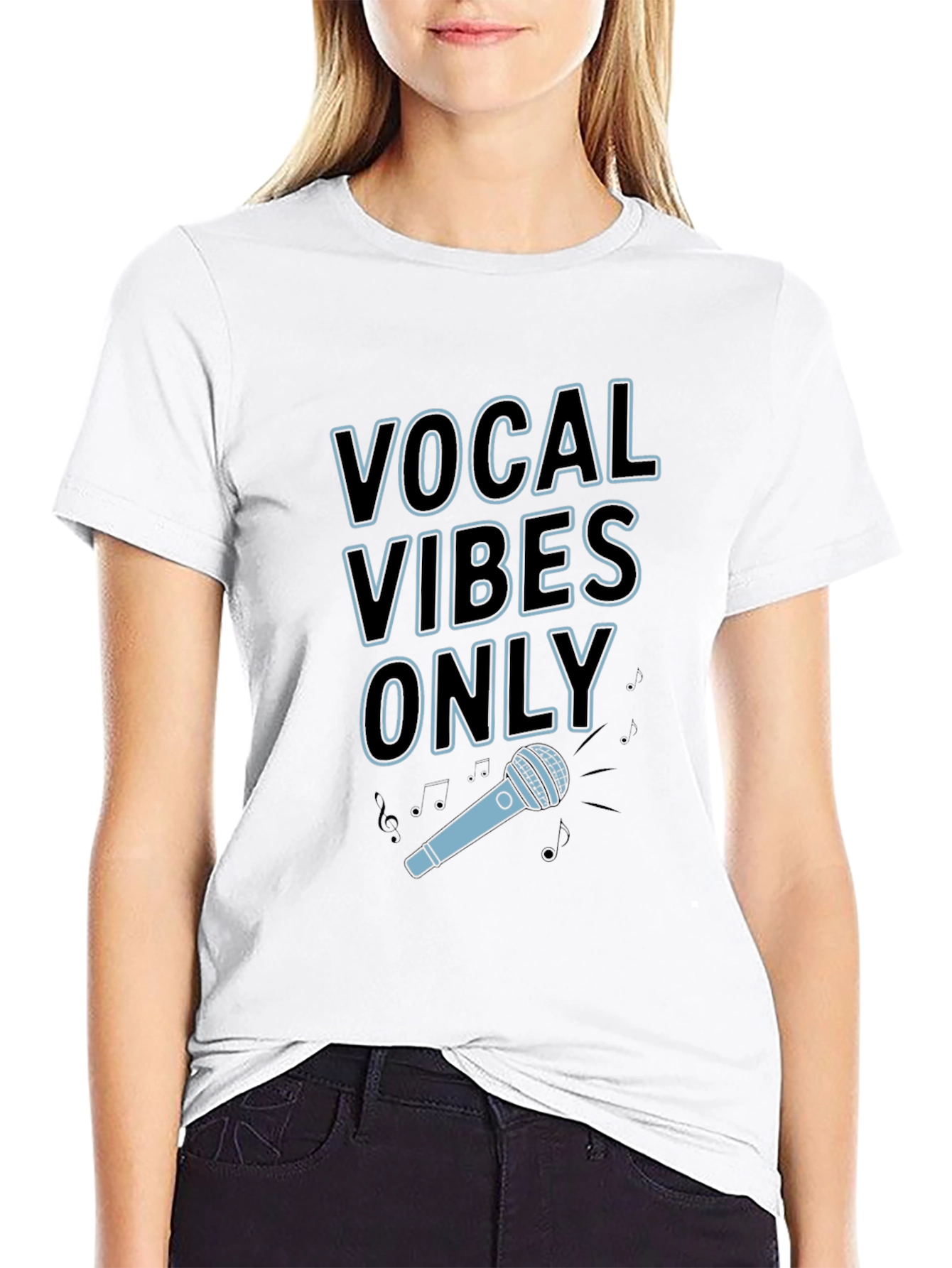 Black Vocal Vibes Only Graphic T-Shirt - Black view 9