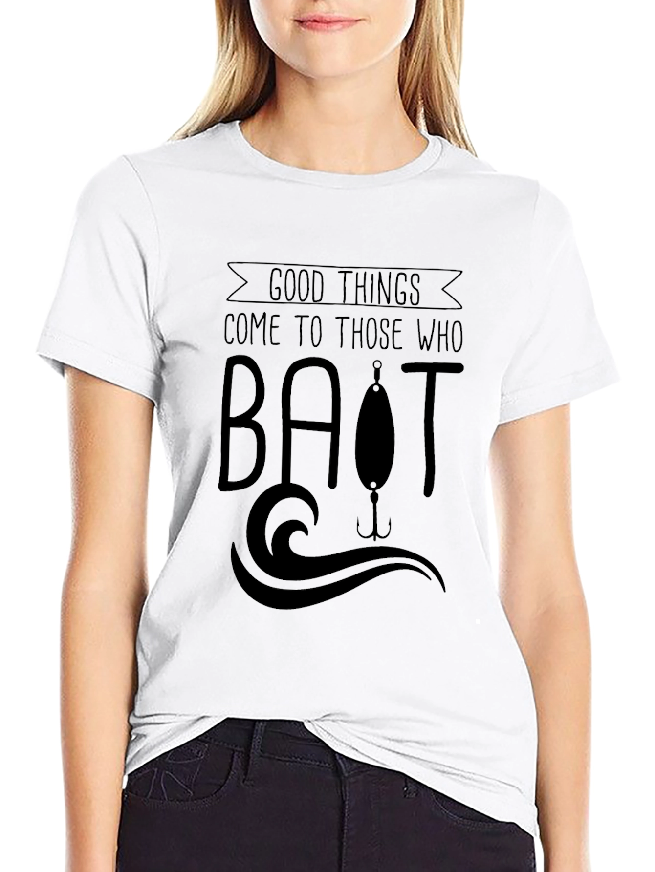 Black Fishing T-Shirt - Good Things Come to Those Who Bait view 9
