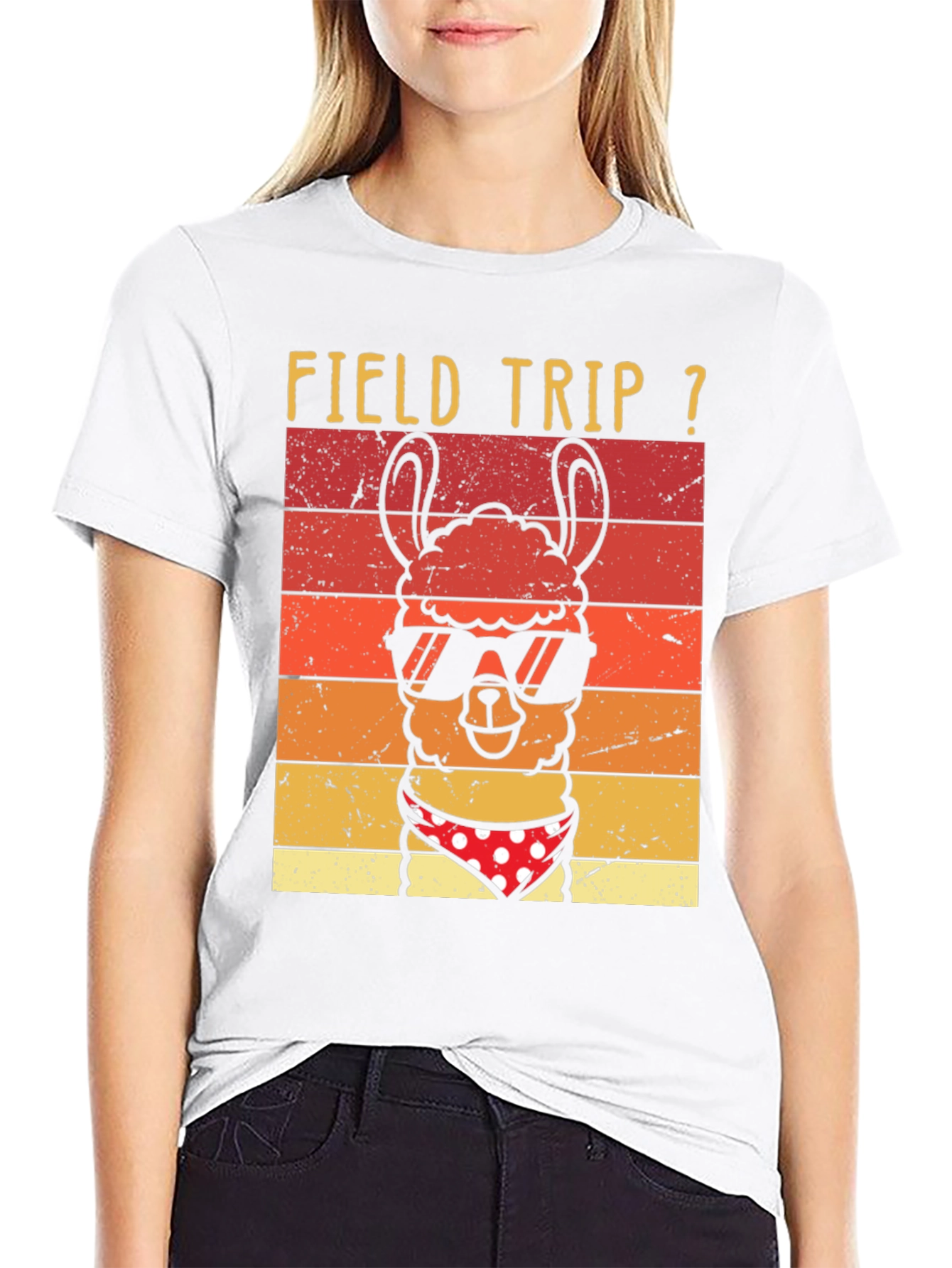 Black Field Trip Llama T-Shirt view 9