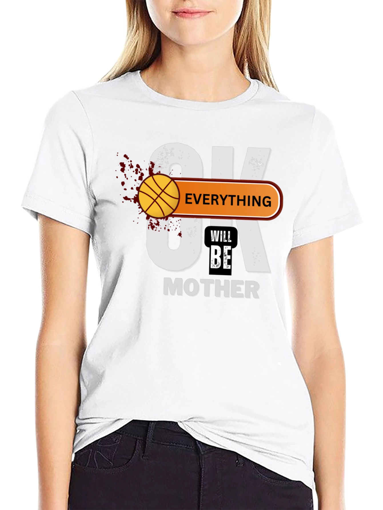 Black Basketball Mother's Day Graphic T-Shirt view 9