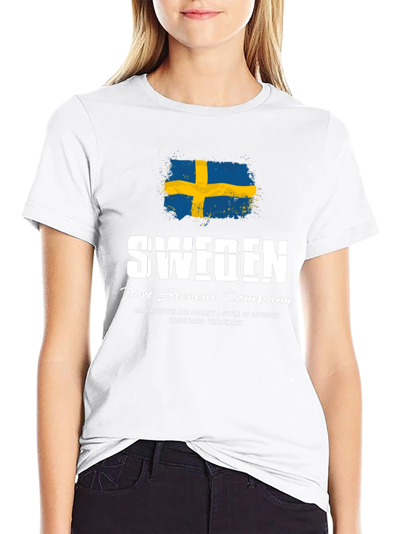 Sweden Flag Graphic Print Black T-Shirt - 9