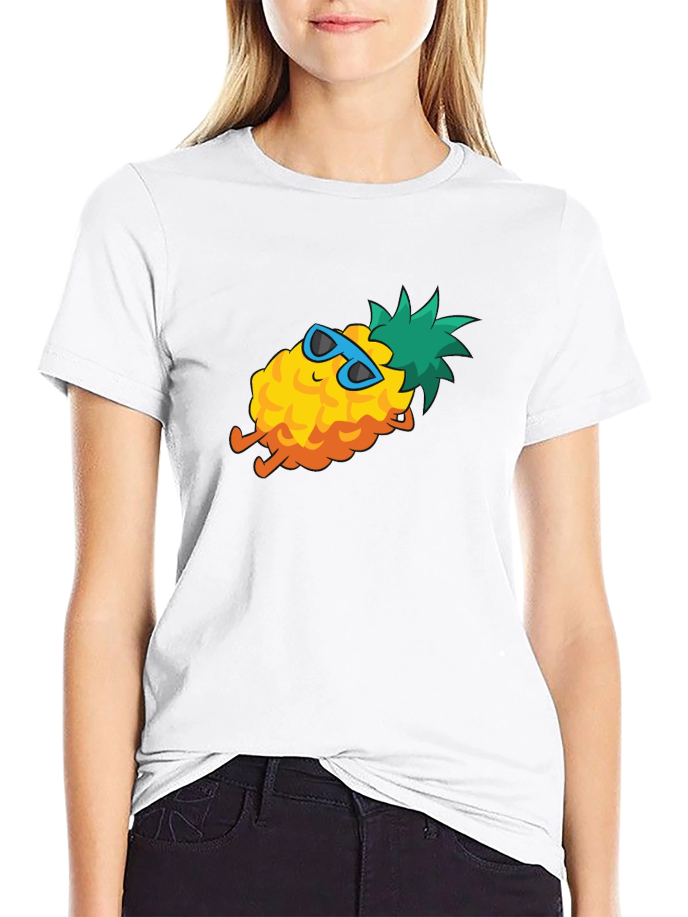 Black Cool Pineapple T-Shirt - Summer Vibes view 9