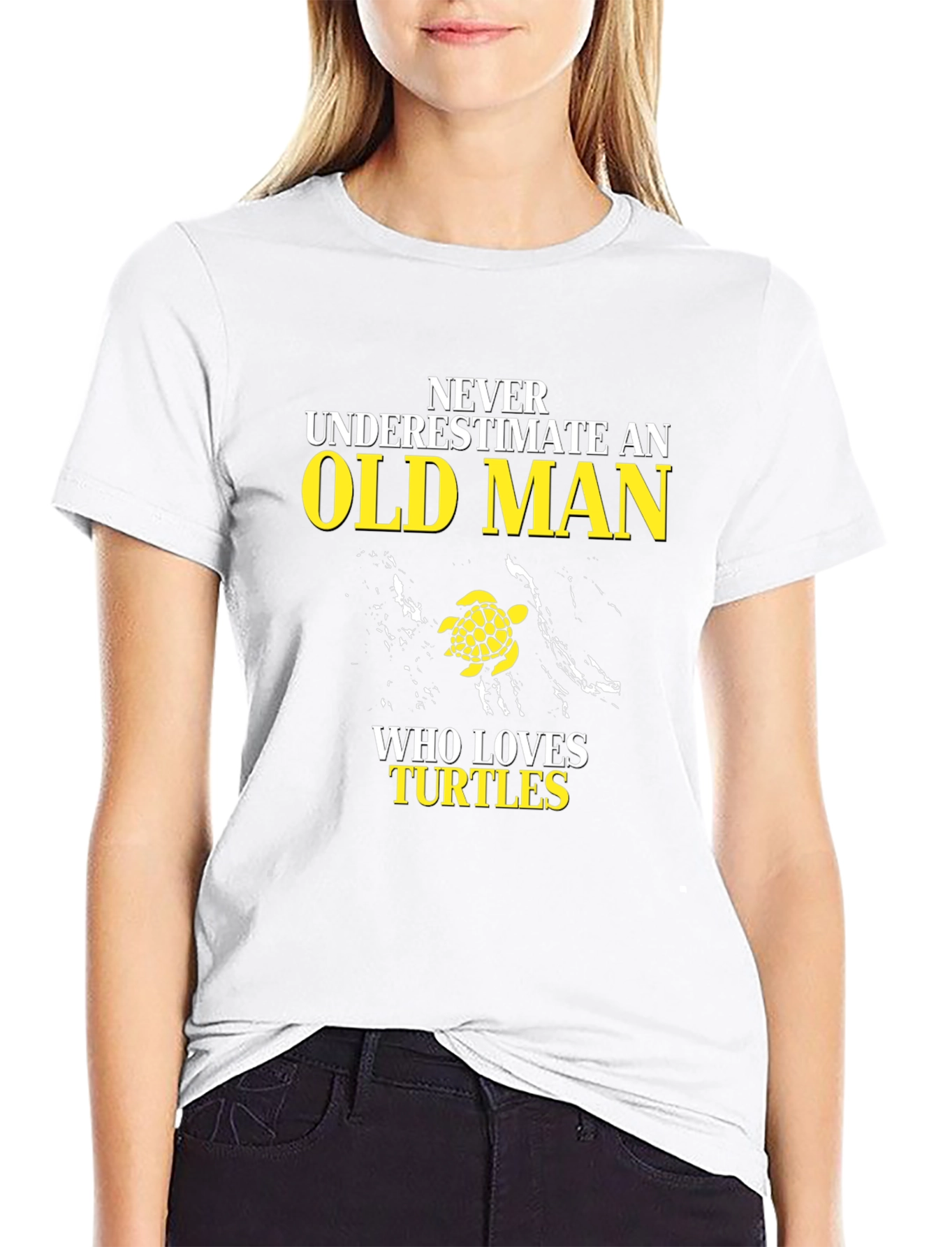Black Never Underestimate an Old Man Turtle Lover T-Shirt view 9