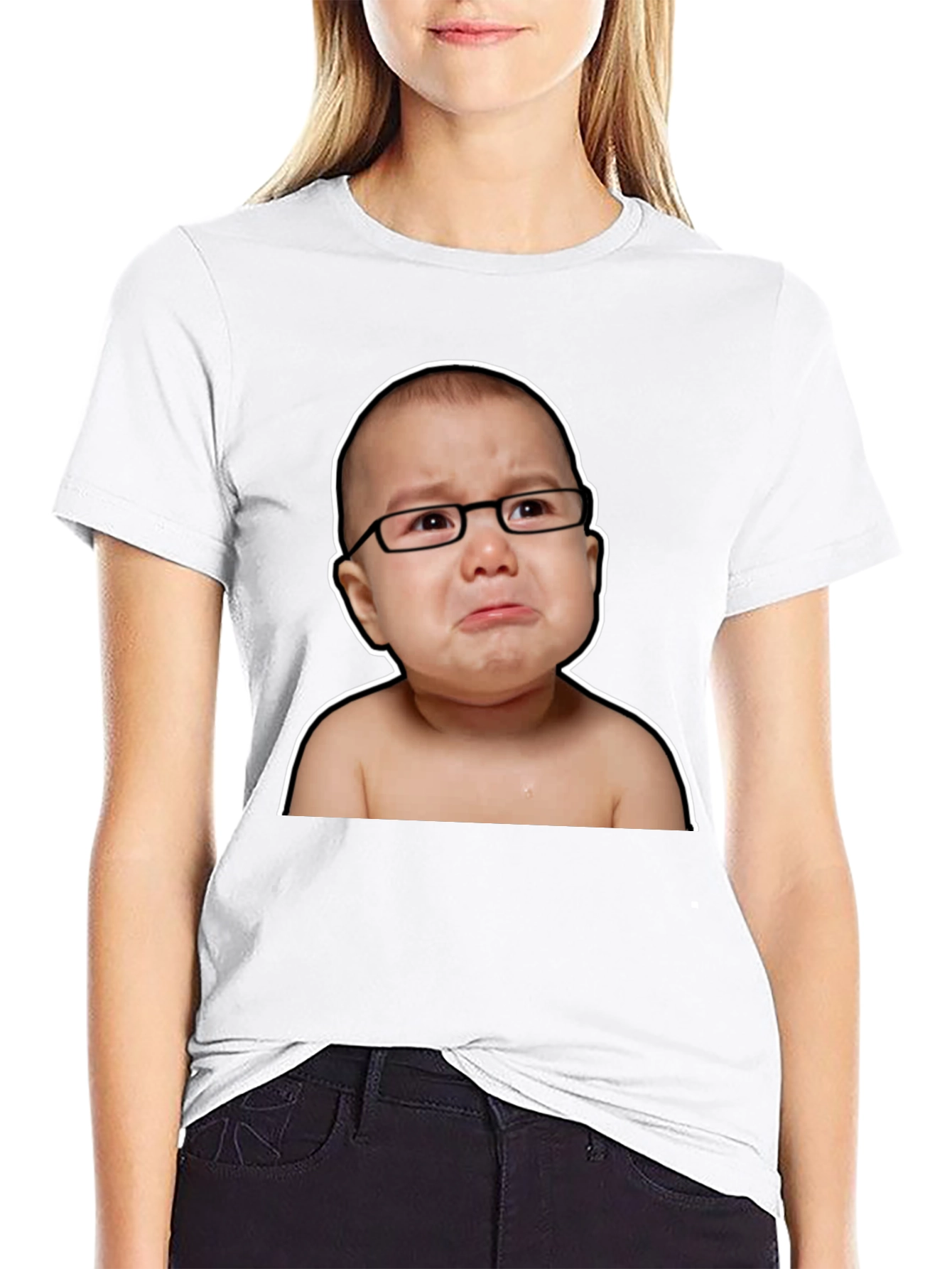 Black Crying Baby Graphic Tee view 9