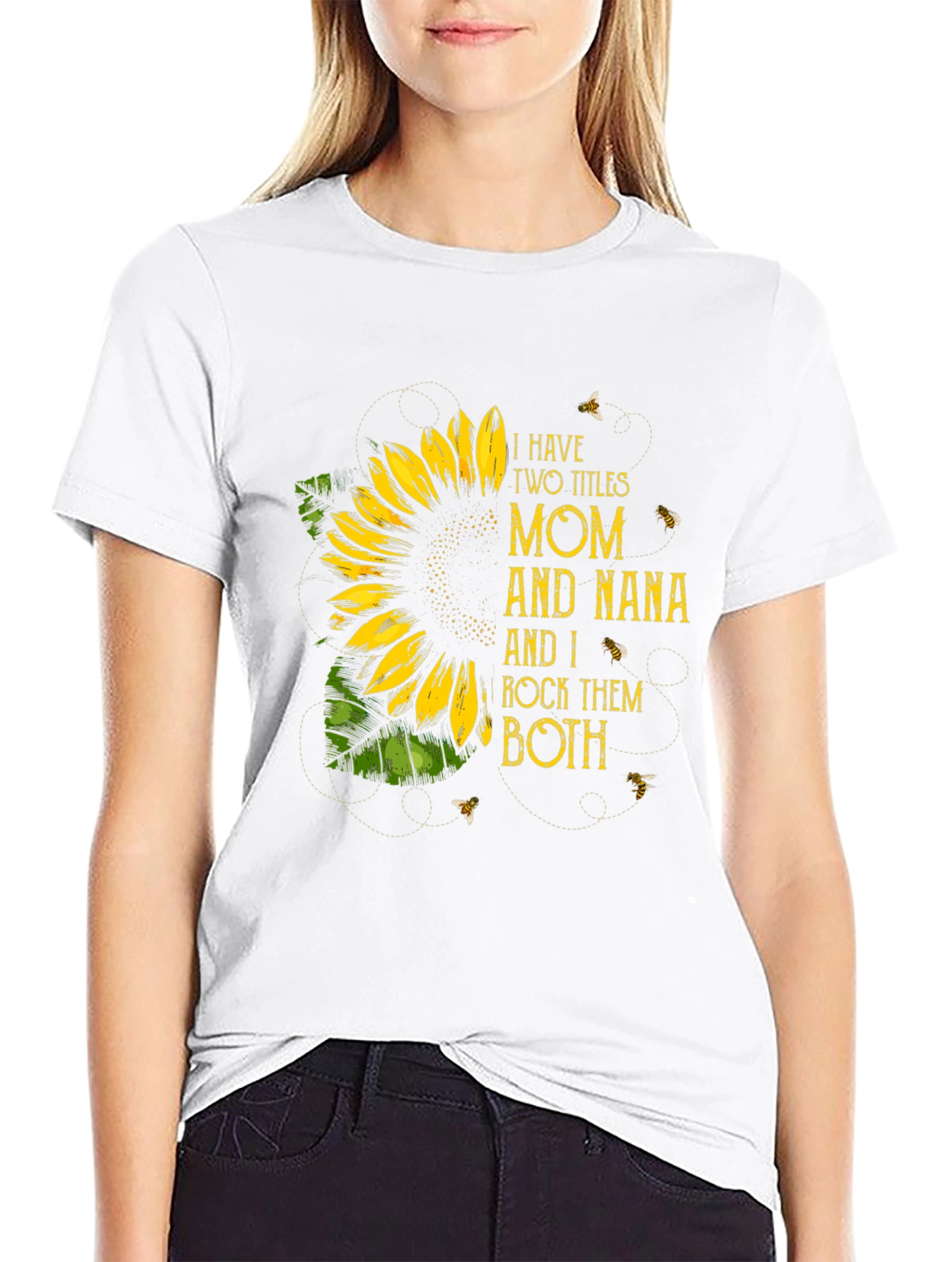 Black Mom and Nana Sunflower Graphic Tee view 9
