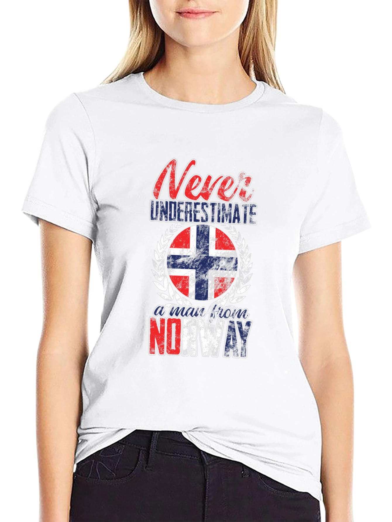 Black Never Underestimate Norway T-Shirt view 9