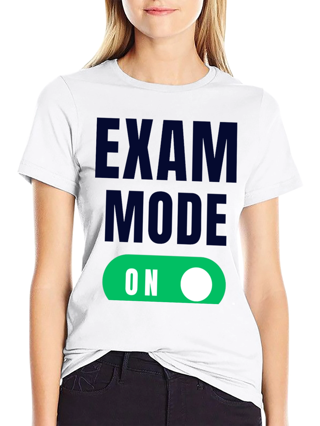 Black Exam Mode On - Funny Student T-Shirt view 9