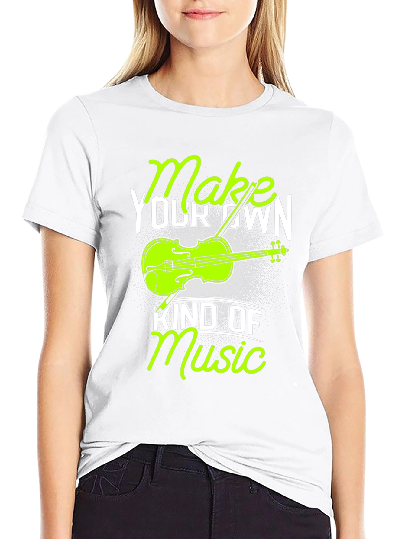 Black Make Your Own Kind of Music T-Shirt - Violin Graphic Tee view 9