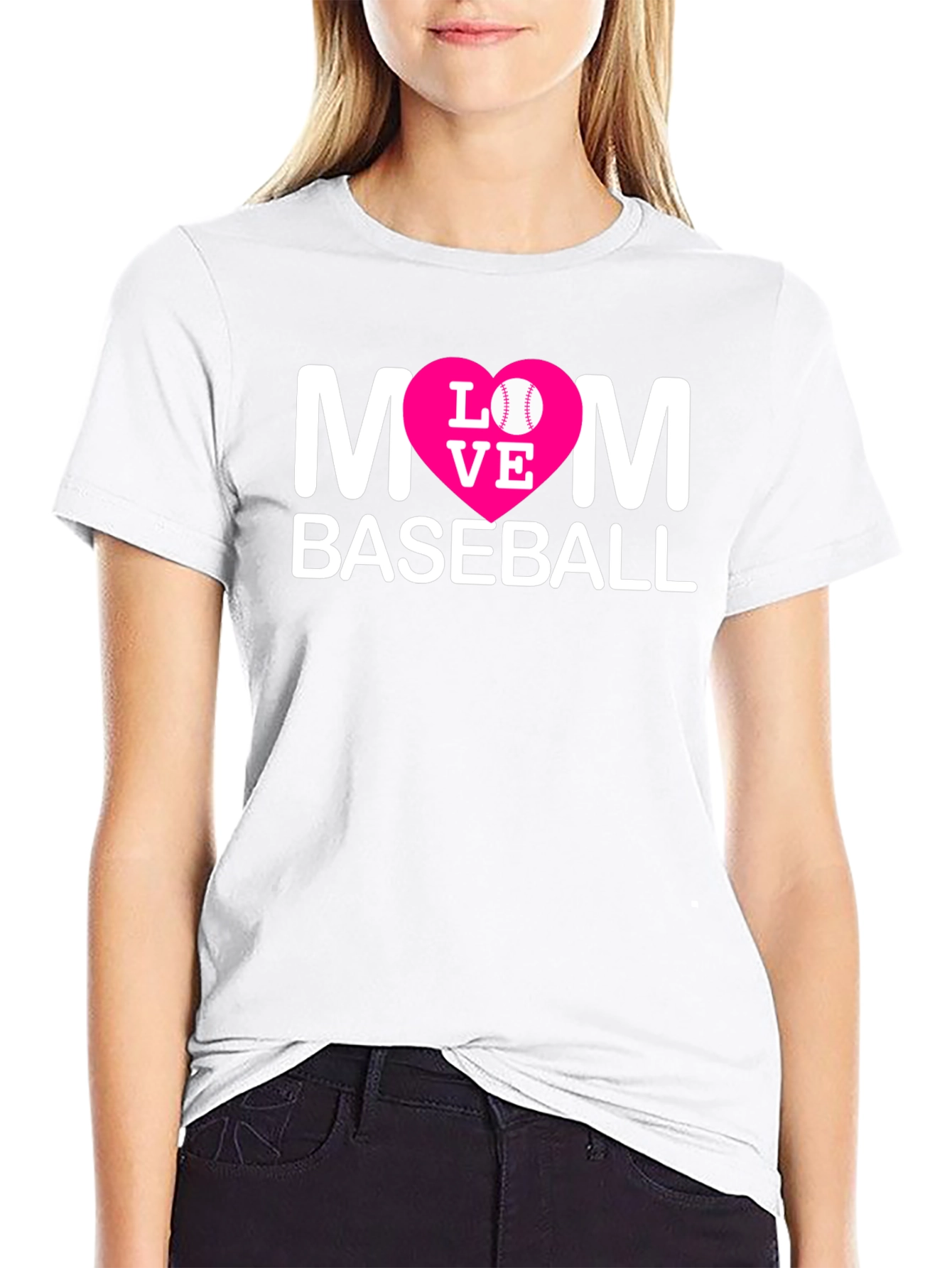 Black Mom Baseball T-Shirt - Love Design view 9