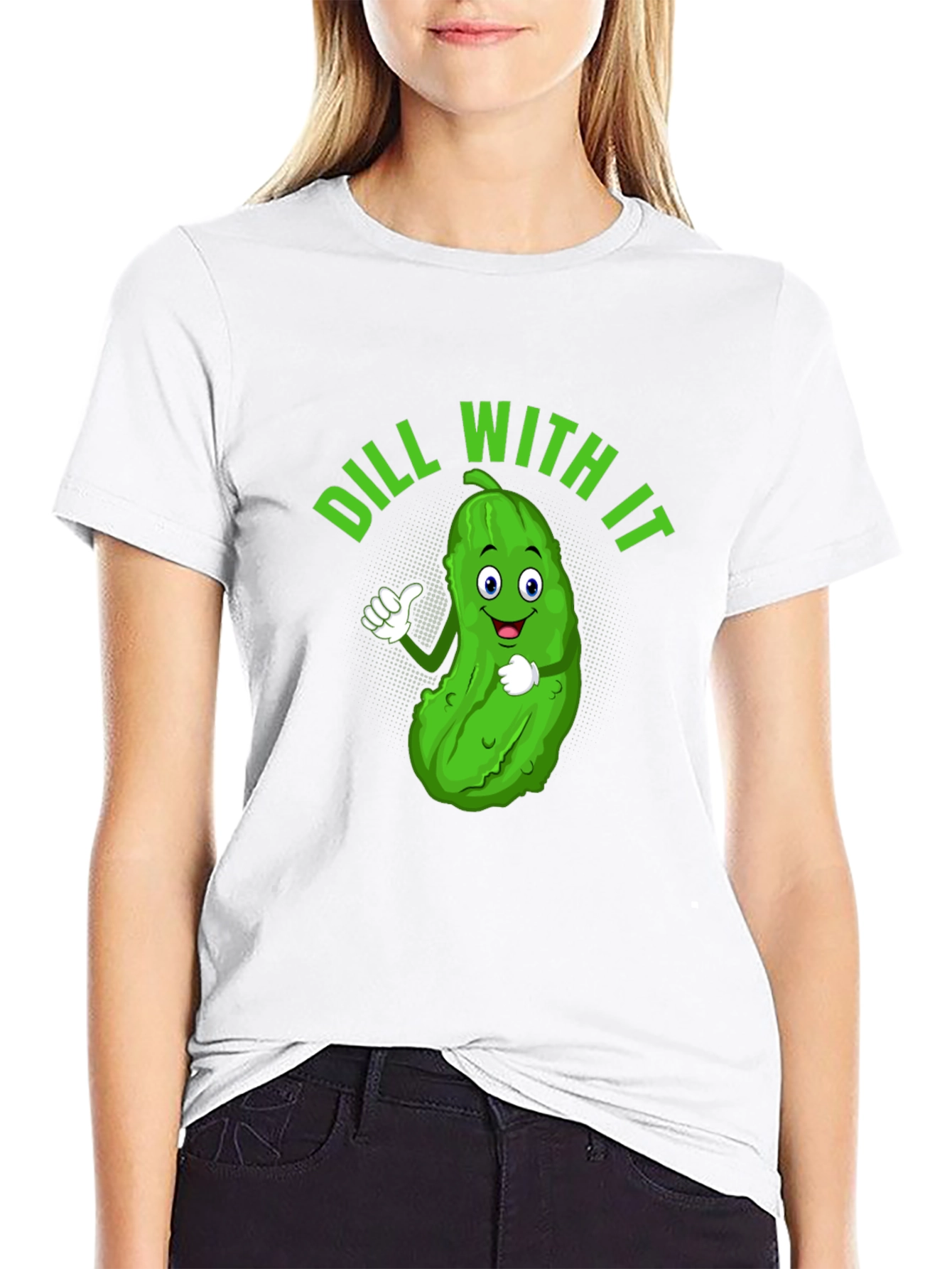 Black Dill With It Funny Pickle Graphic Tee view 9