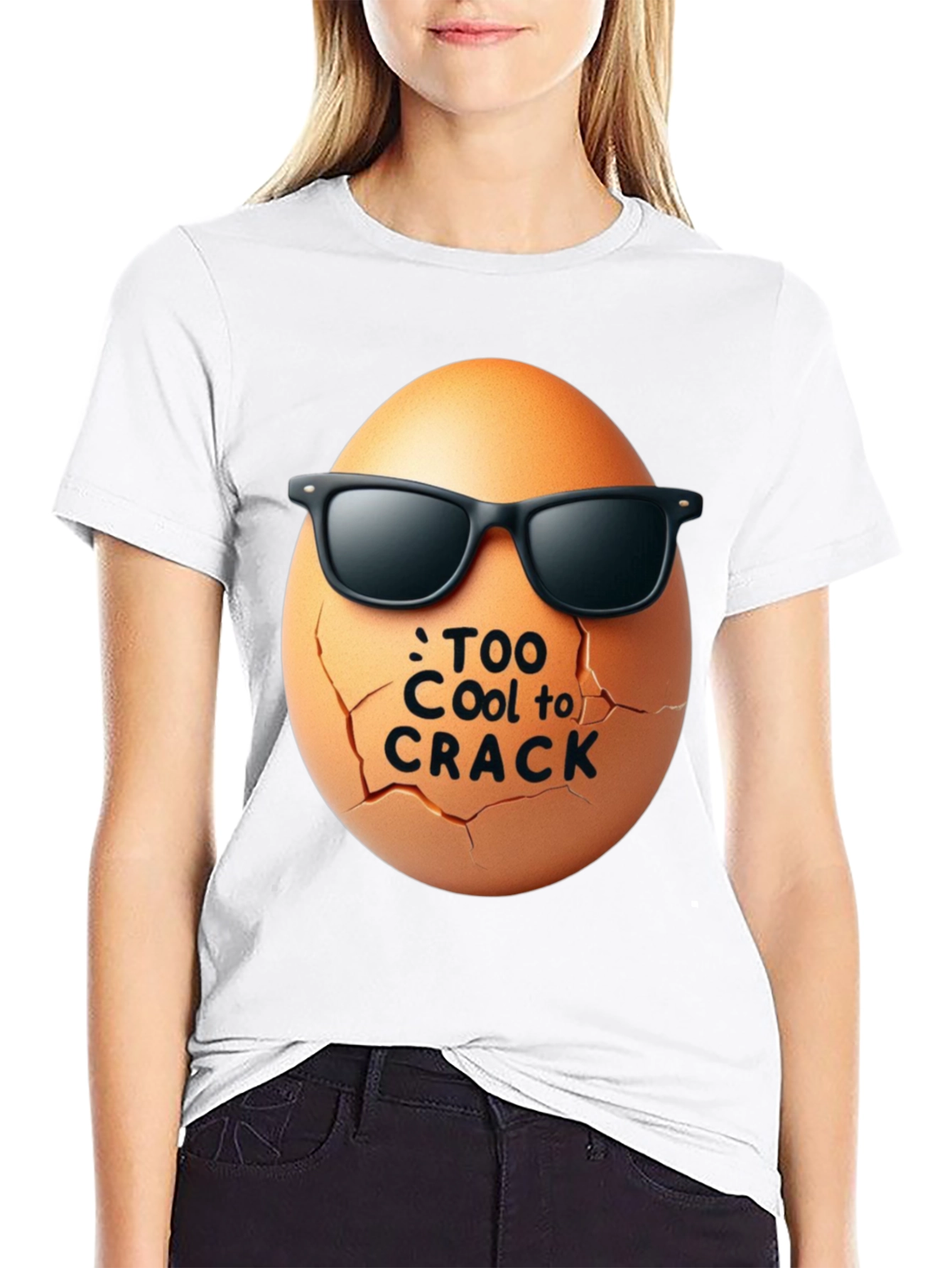 Black Cool Egg Graphic Tee - Too Cool to Crack view 9