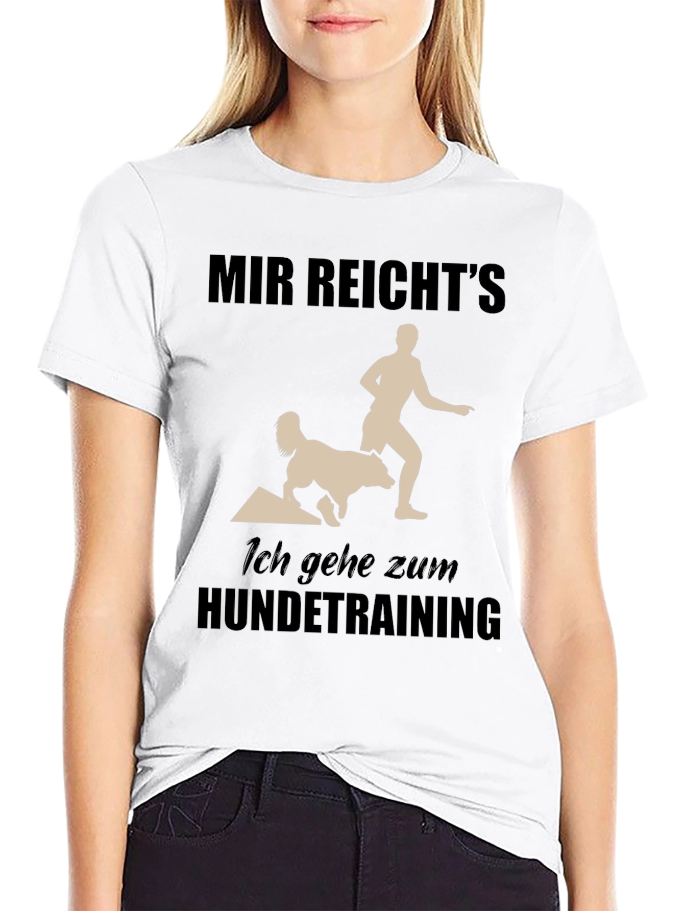 Black Dog Training T-Shirt: Funny German Saying view 9