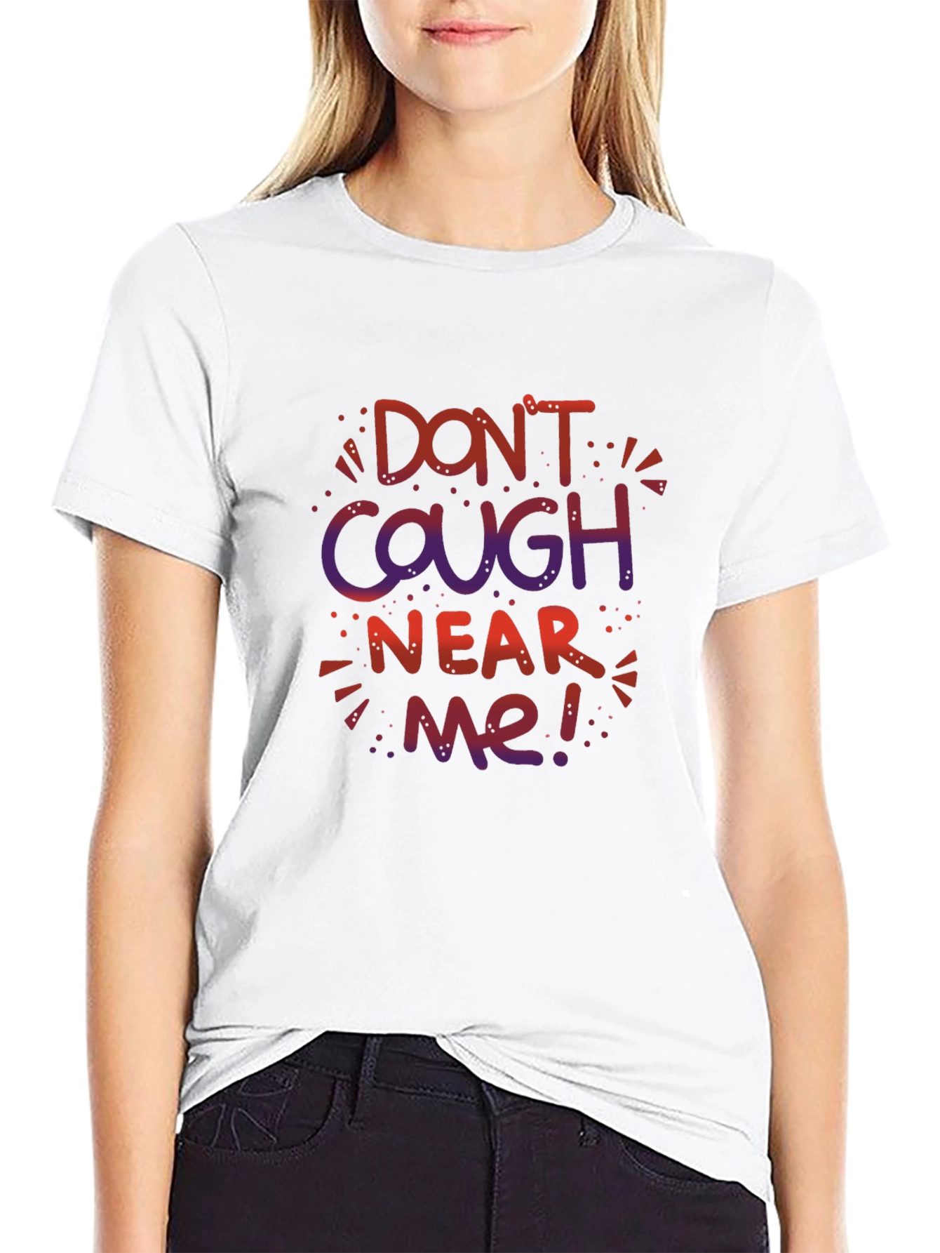 Black Don't Cough Near Me! Graphic Tee view 9