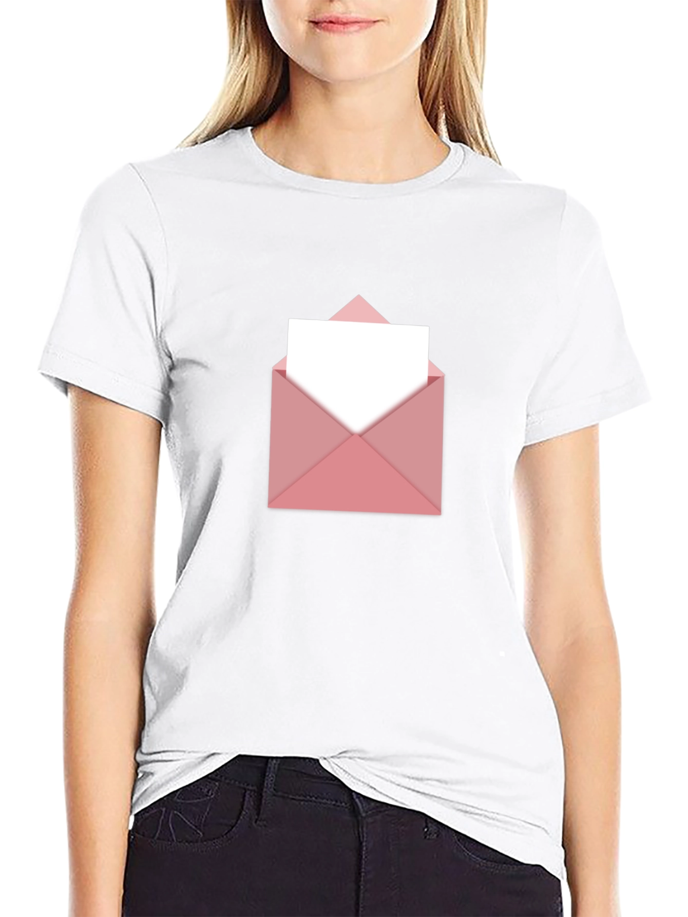 Black Pink Envelope Graphic T-Shirt - Trendy & Stylish view 9