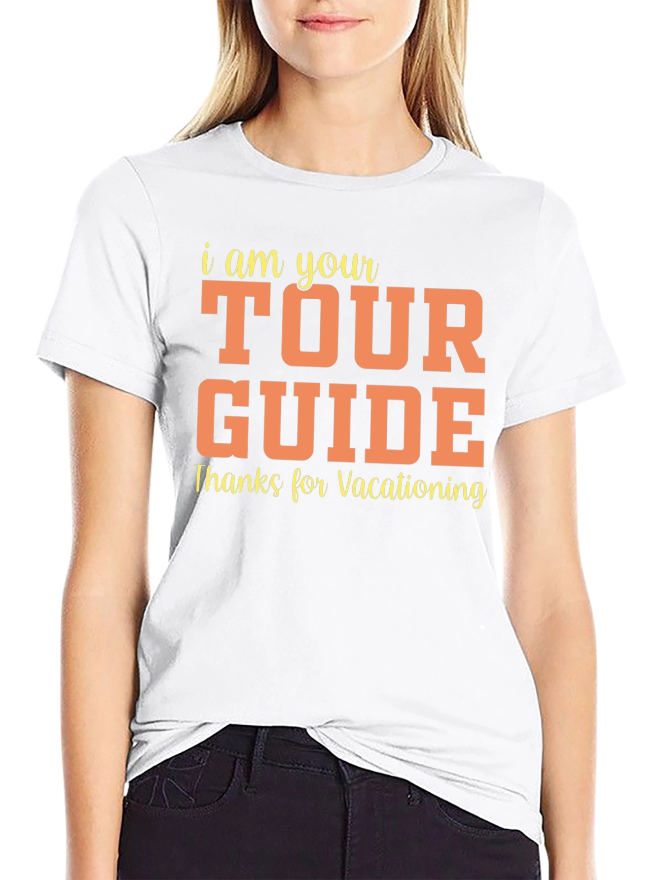 Black Tour Guide Vacationing Tee view 9