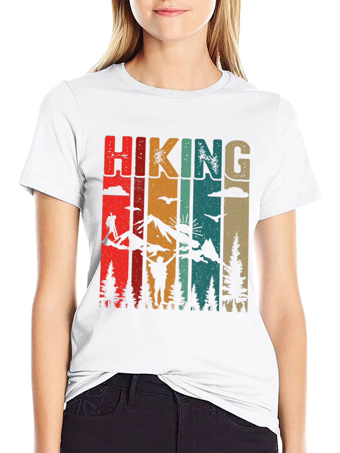 Black Retro Hiking Adventure T-Shirt view 9