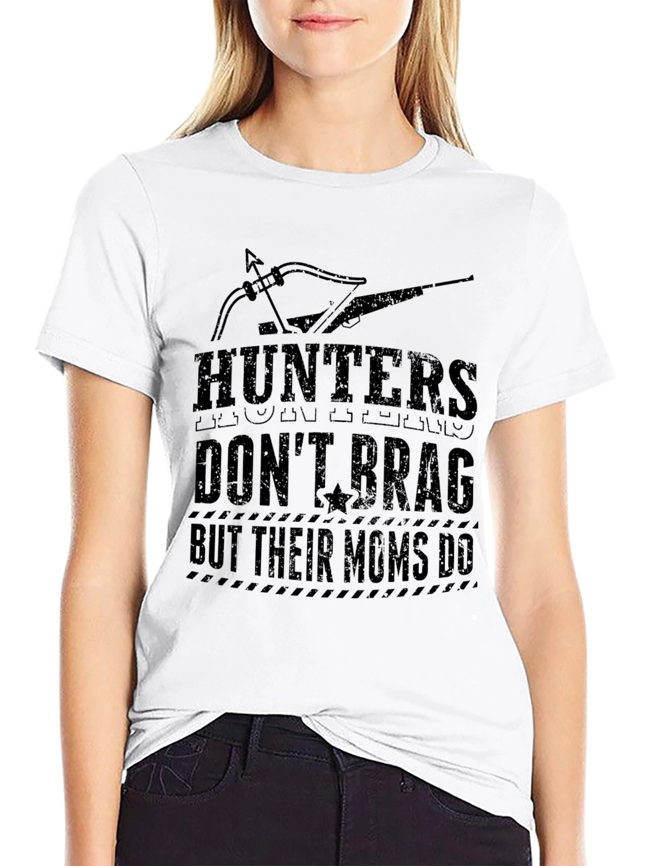 Black Hunters Don't Brag Graphic Tee view 9