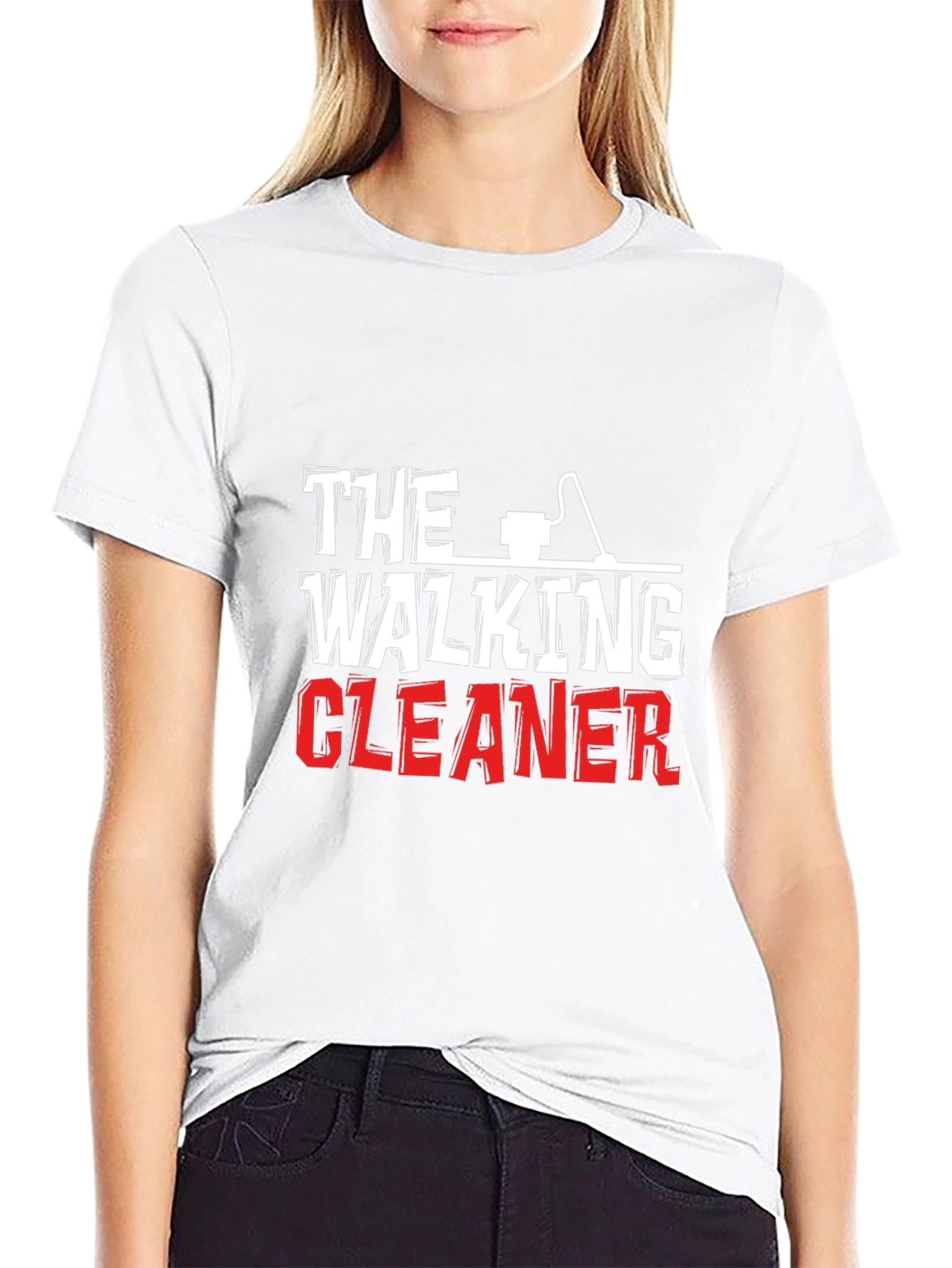 Black The Walking Cleaner Graphic T-Shirt view 9