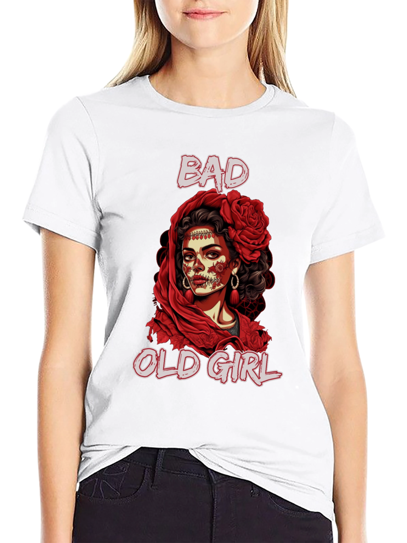 Black Bad Old Girl Graphic Tee view 9