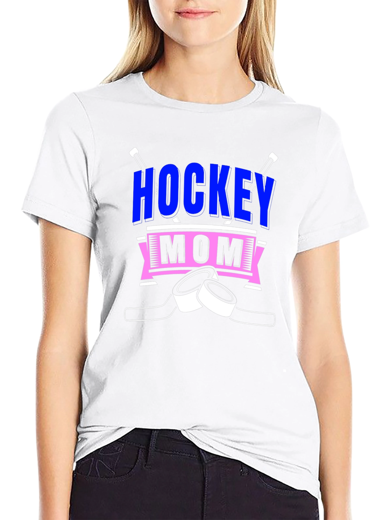 Black Hockey Mom Graphic Tee view 9