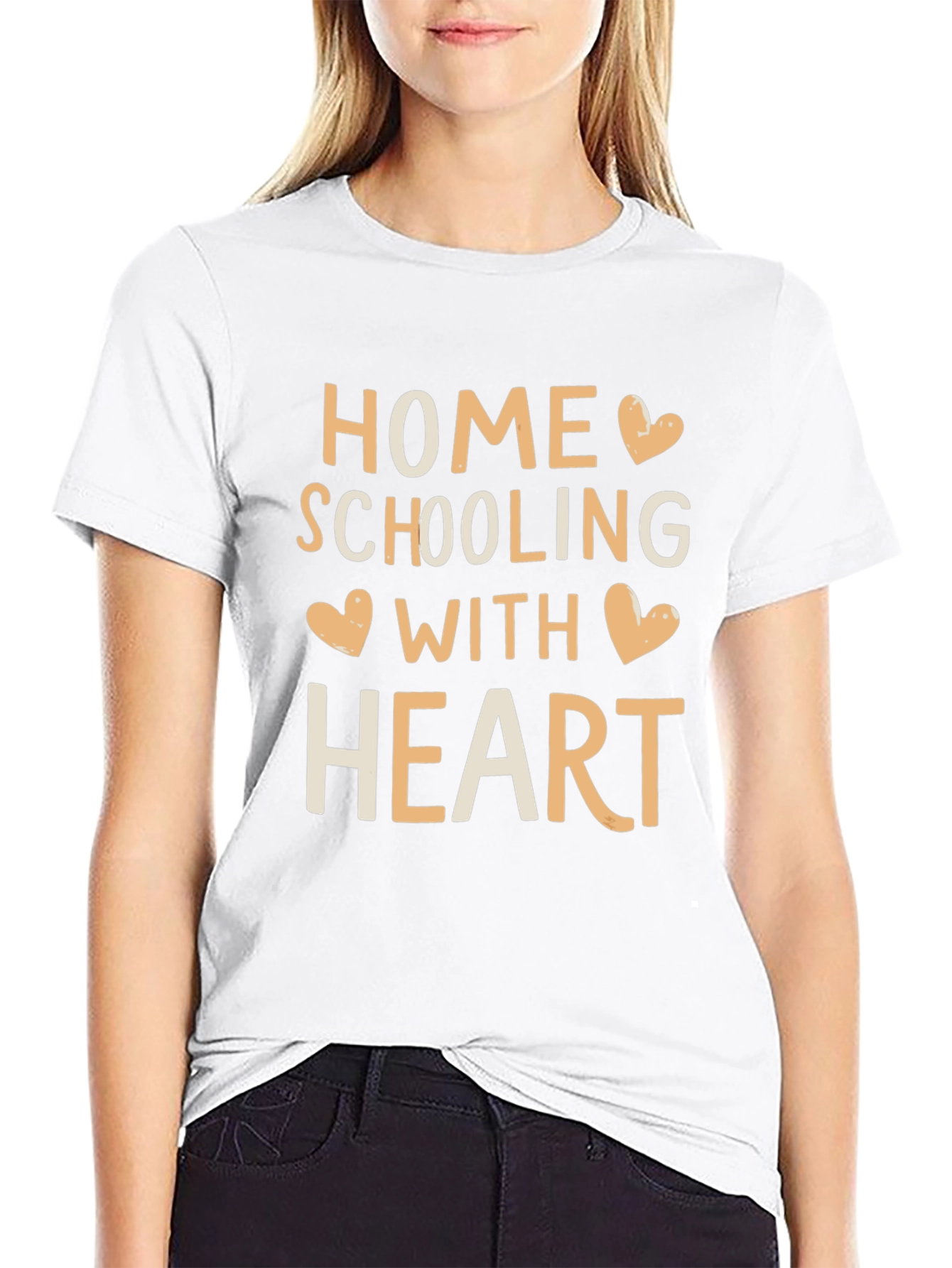 Black Homeschooling With Heart T-Shirt view 9