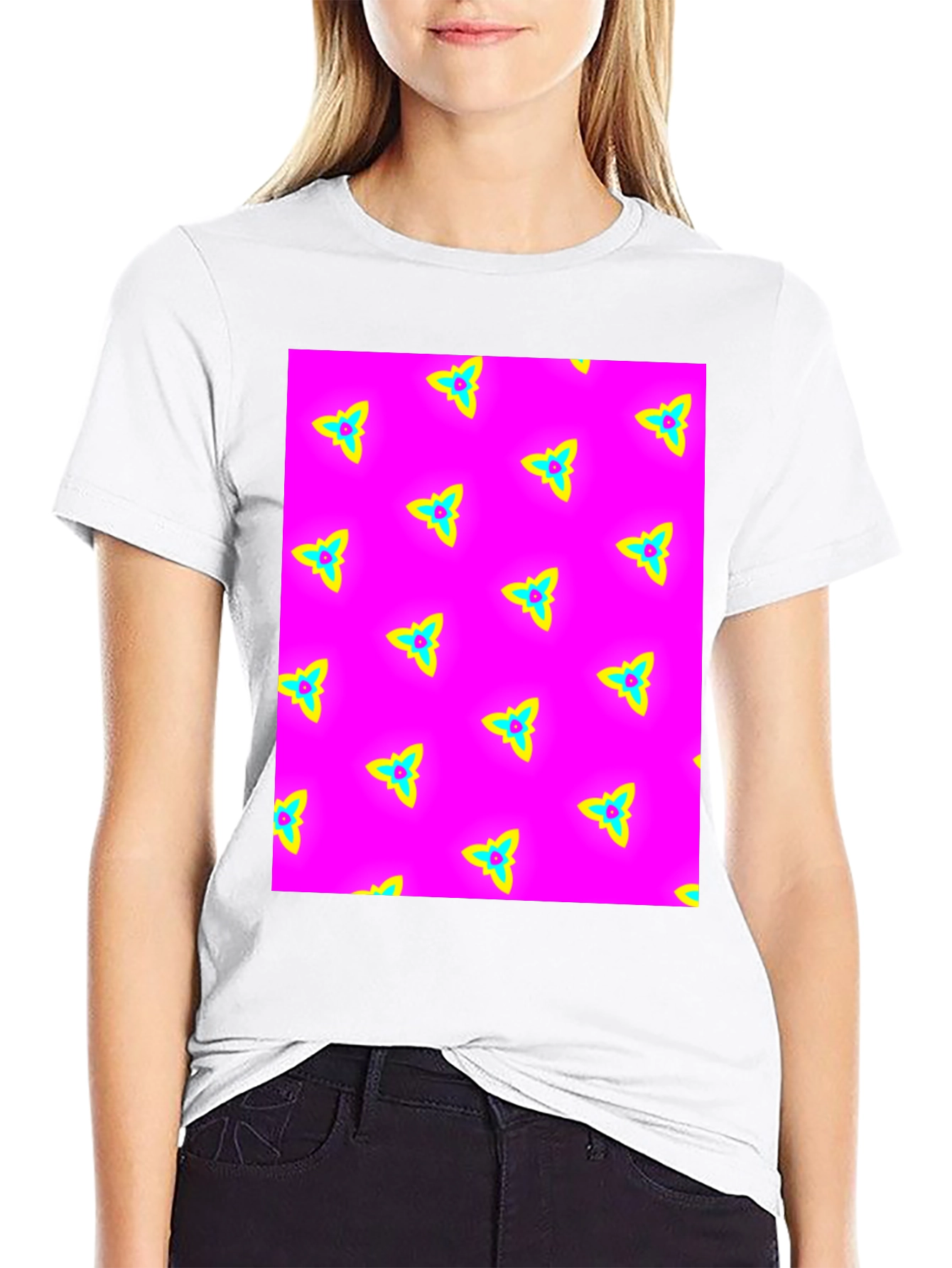 Black Vibrant Pattern Tee view 9
