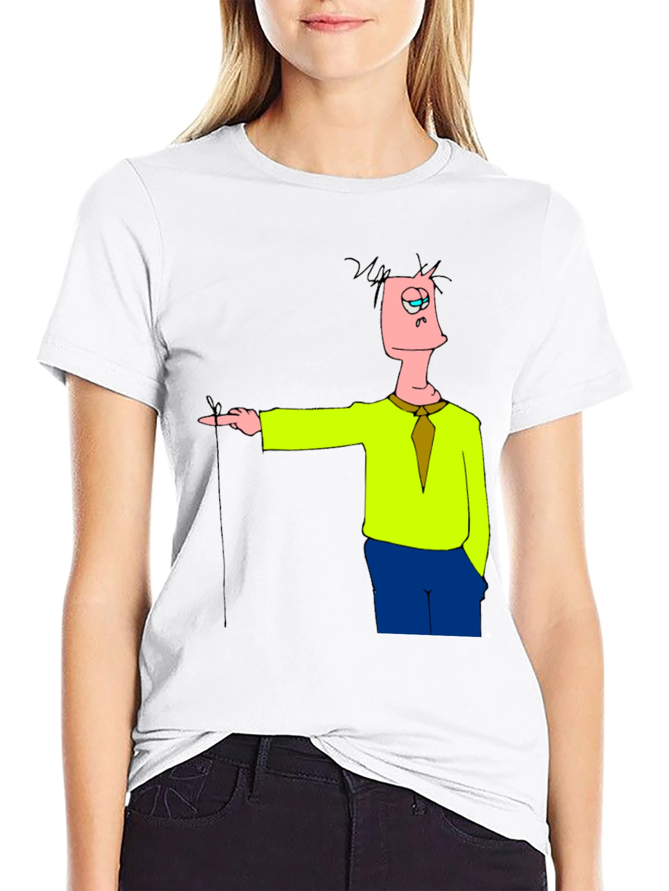 Black Cartoon Character Black T-Shirt view 9