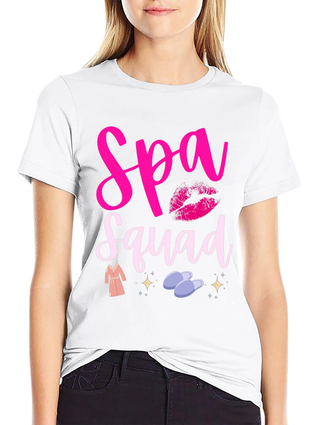 Black Spa Squad Graphic Tee - Relax in Style view 9
