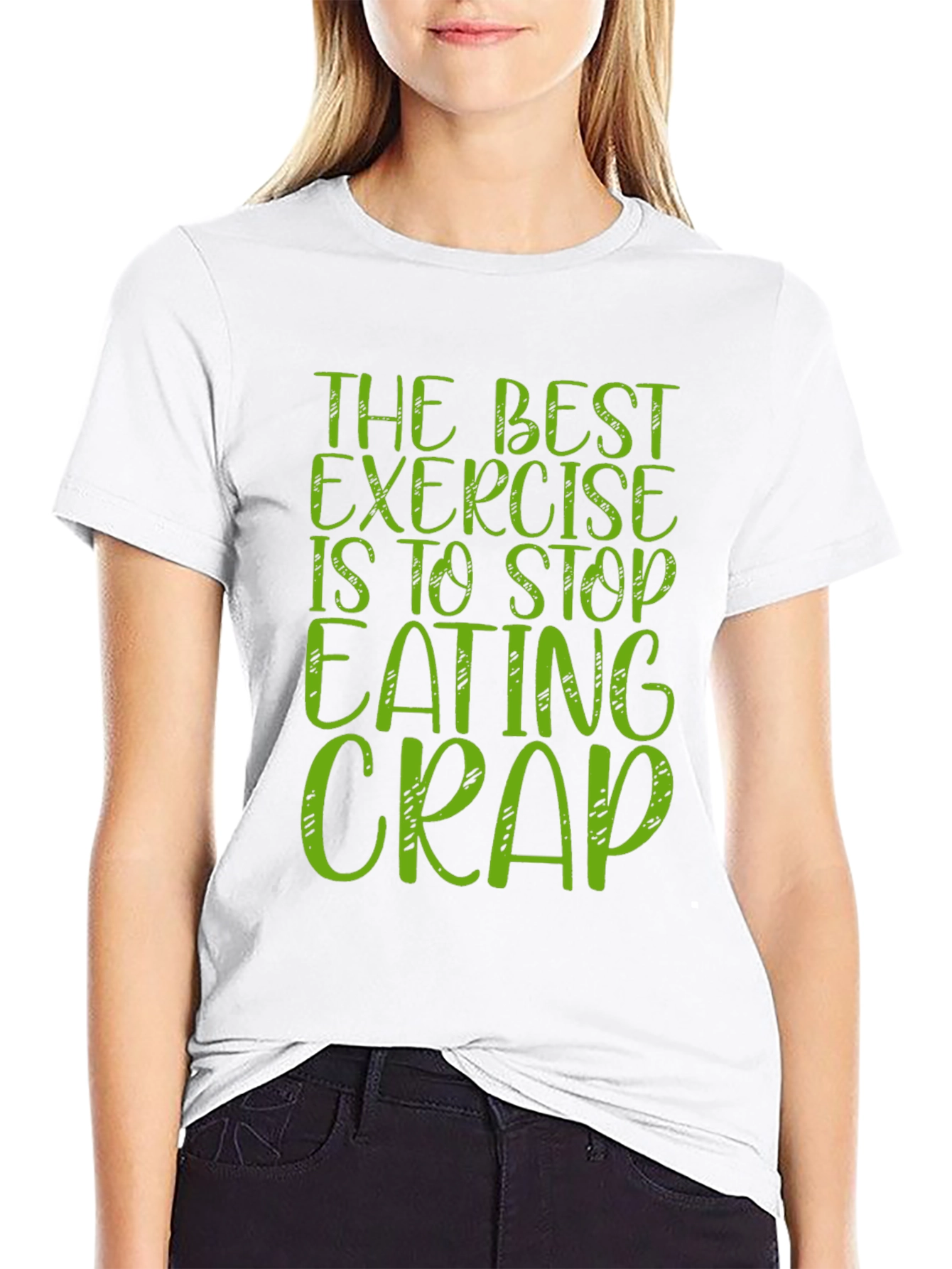 Black Funny Exercise T-Shirt Stop Eating Crap view 9