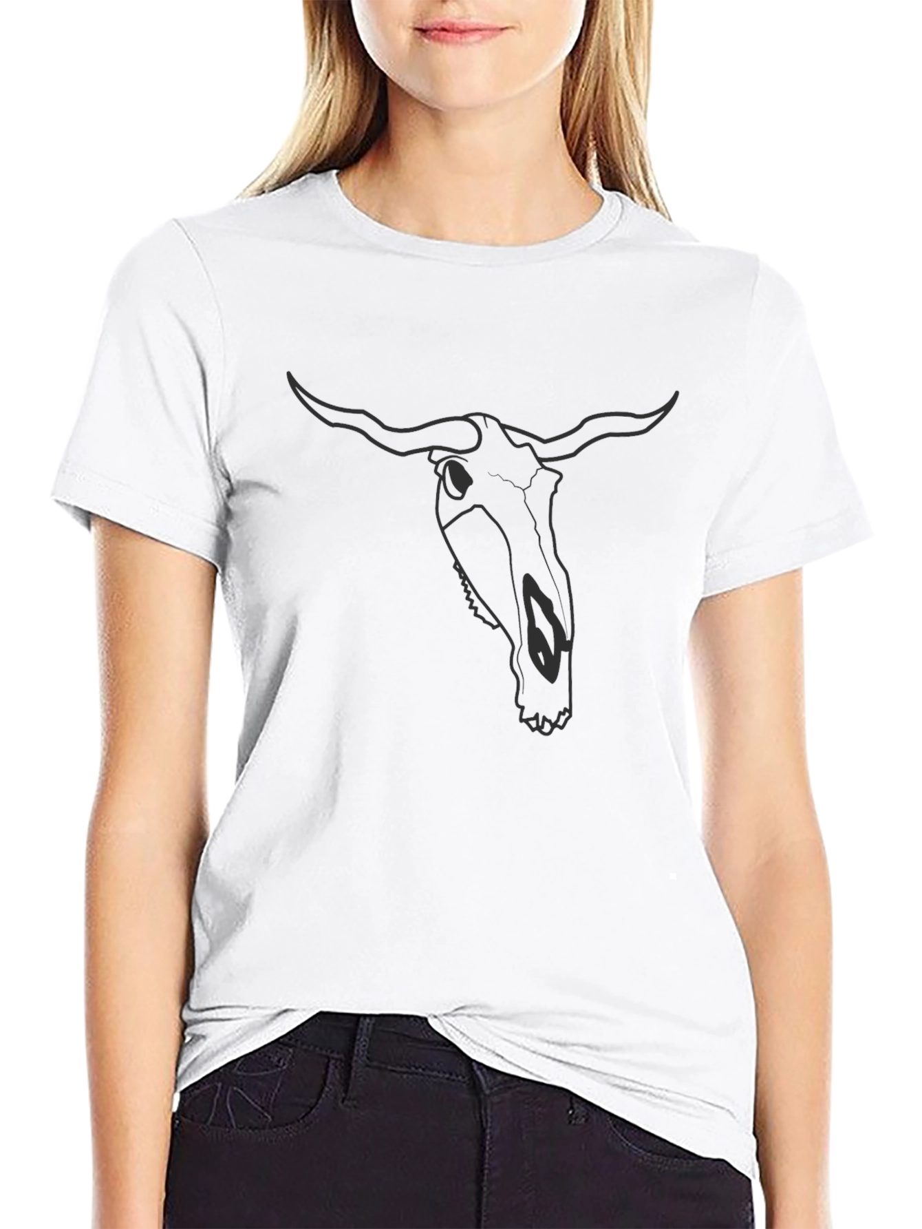 Black Bull Skull Graphic Tee - Dark Style view 9