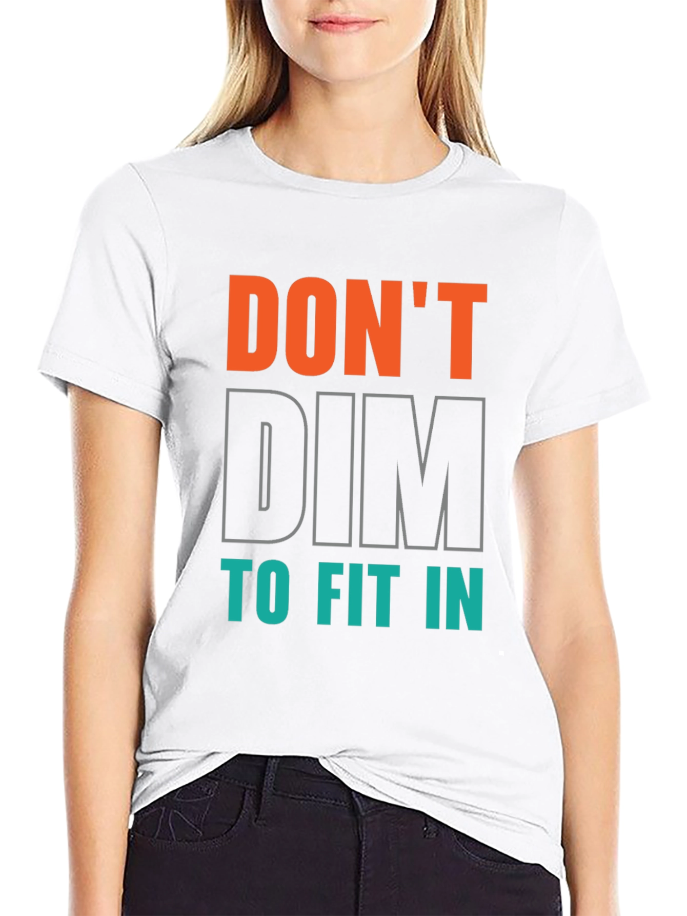 Black Don't Dim to Fit In Graphic Tee - Black view 9