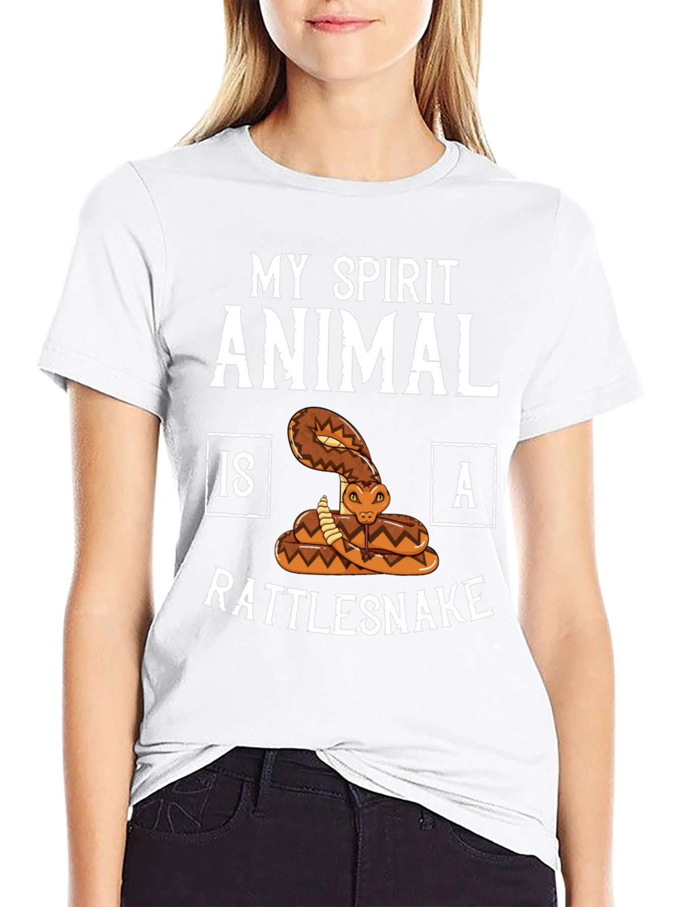 Black Rattlesnake Spirit Animal Graphic T-Shirt view 9