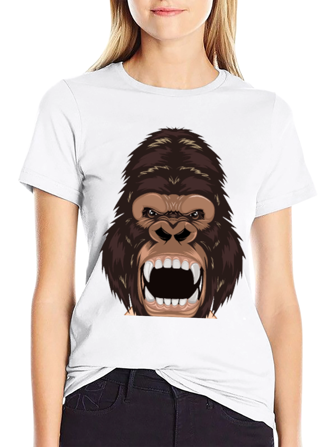 Black Furious Gorilla Graphic Tee - Black Cotton Blend Shirt view 9