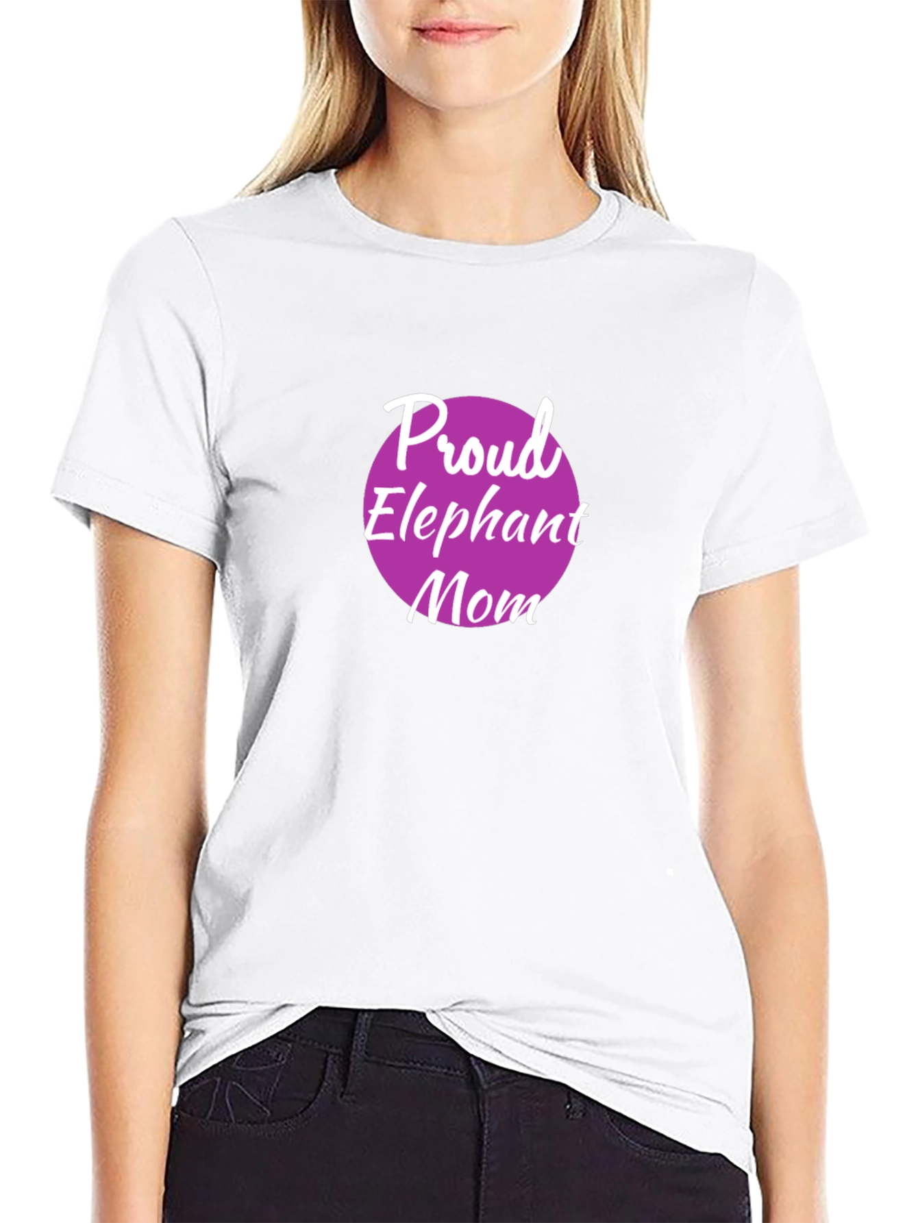 Black Proud Elephant Mom Graphic Tee - Black view 9