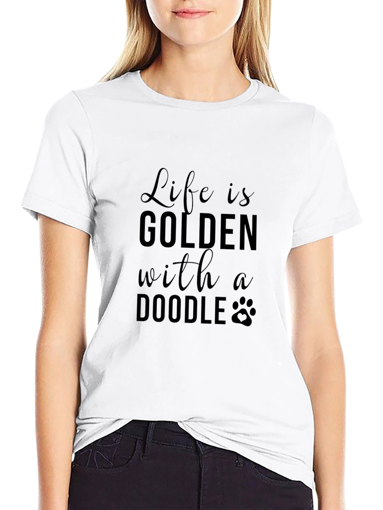 Black Golden Doodle T-Shirt - Life is Golden Tee view 9