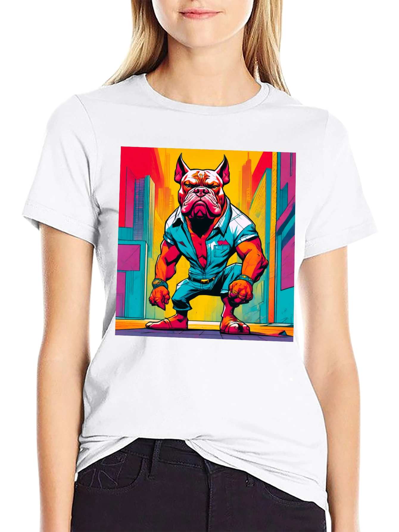 Black Cool Dog Graphic Tee - Urban Style view 9