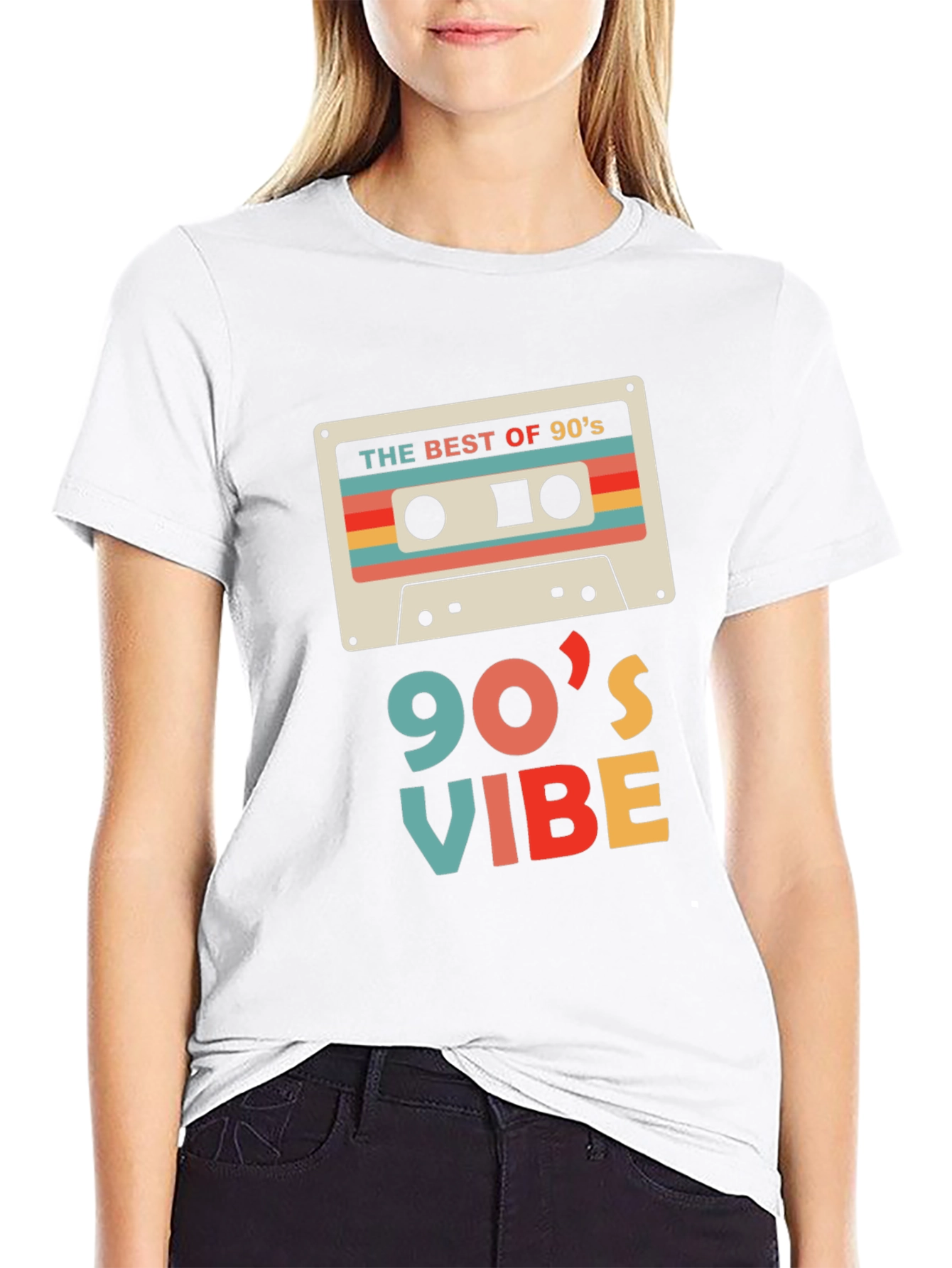 Black Retro 90's Vibe Graphic Tee view 9