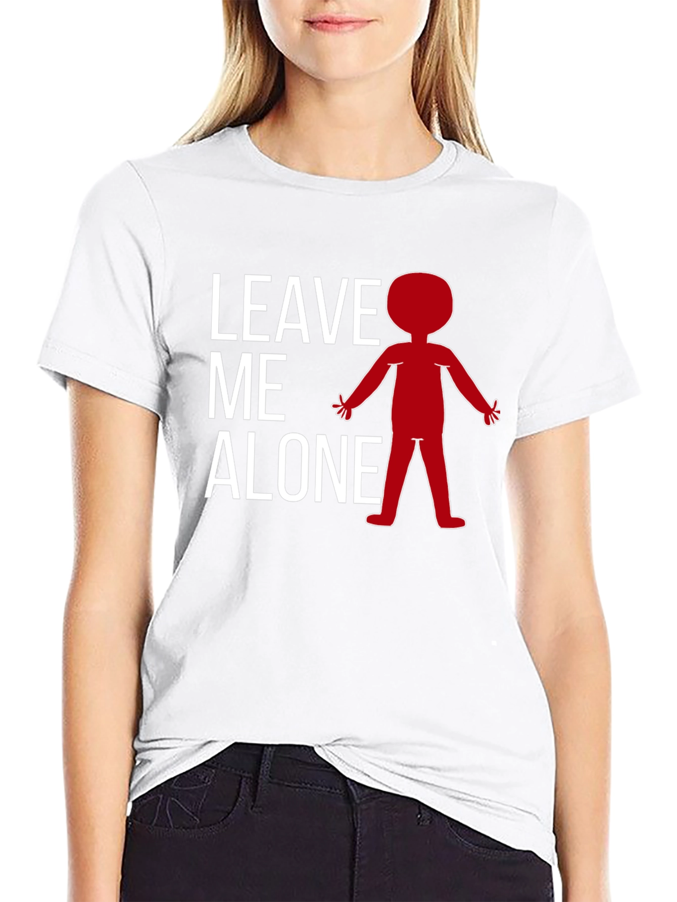 Black Leave Me Alone T-Shirt - Funny Graphic Tee view 9