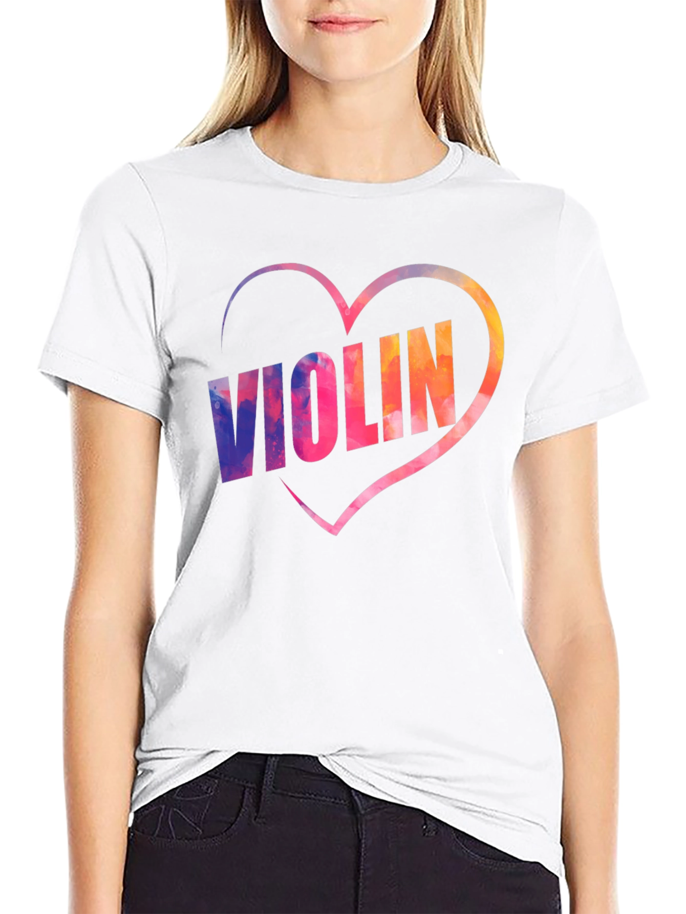 Black Violin Heart Graphic Tee - Music Lover Shirt view 9