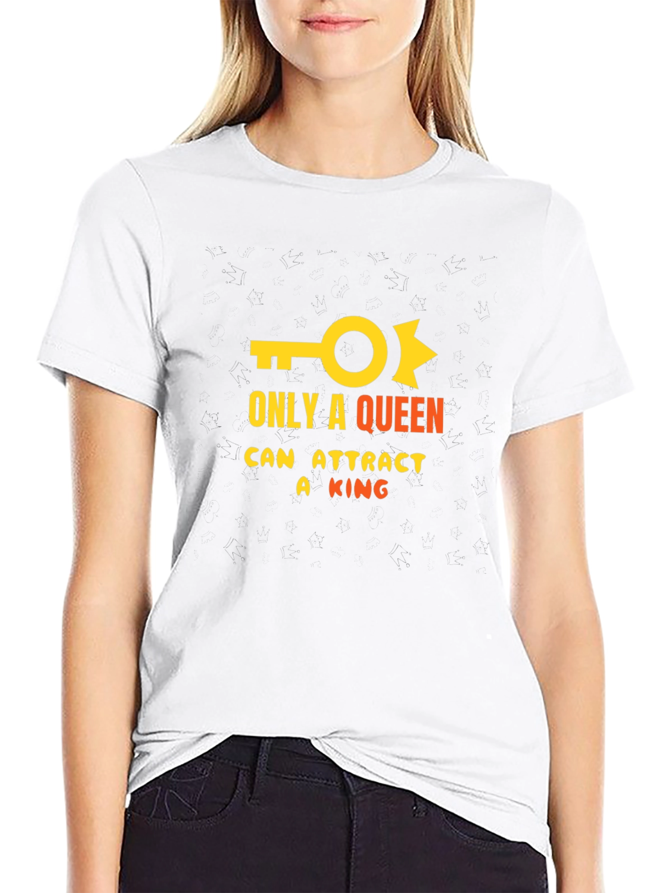 Black Queen Attracts King Graphic T-Shirt view 9