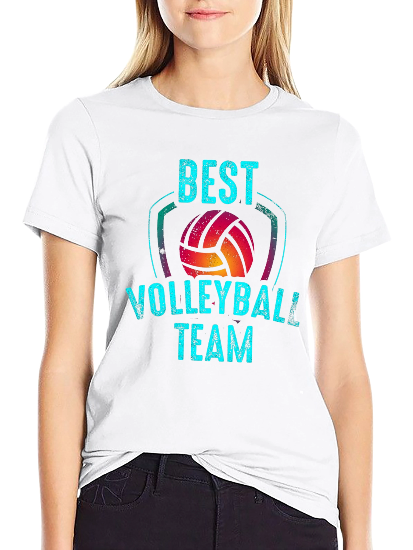 Black Best Volleyball Team Graphic Tee view 9