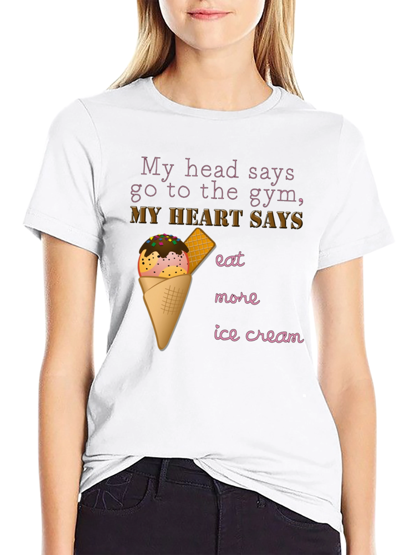 Black Gym vs Ice Cream T-Shirt view 9