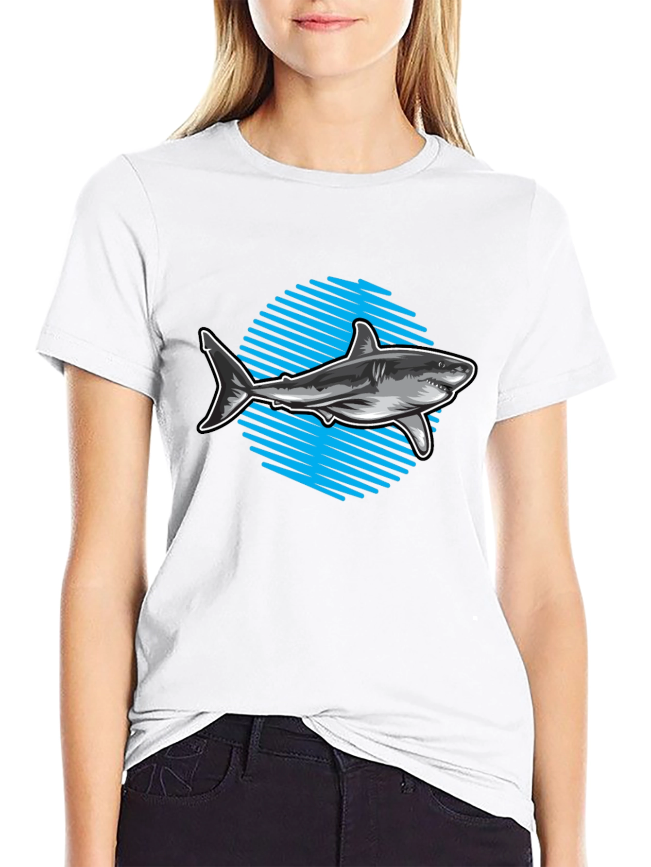 Black Shark Graphic Tee - Men's Black T-Shirt view 9